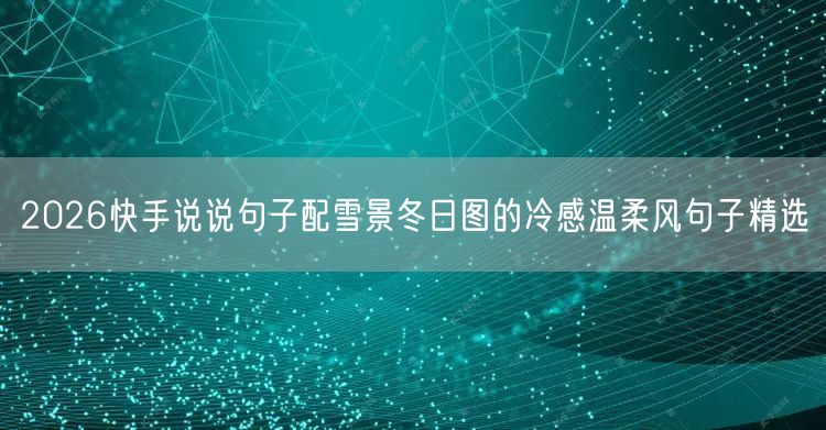 2026快手说说句子配雪景冬日图的冷感温柔风句子精选