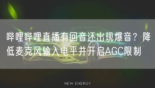 哔哩哔哩直播有回音还出现爆音？降低麦克风输入电平并开启AGC限制
