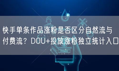 快手单条作品涨粉是否区分自然流与付费流？DOU+投放涨粉独立统计入口
