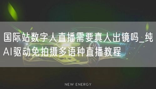 国际站数字人直播需要真人出镜吗_纯AI驱动免拍摄多语种直播教程